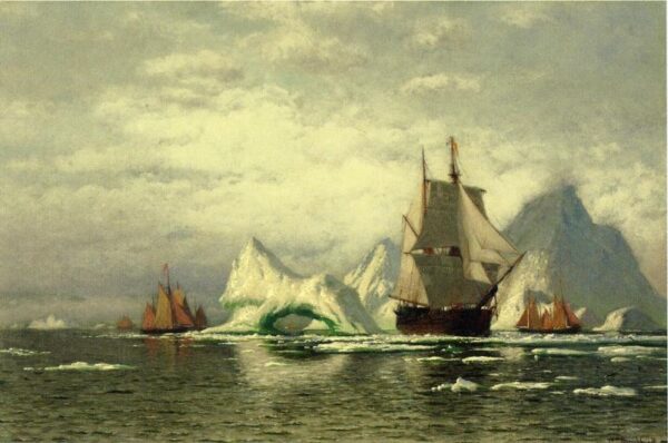 Arctic Whaler Homeward Bound Among the Icebergs by William Bradford, hand-painted oil painting reproduction