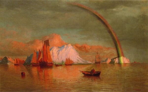 Arctic Sunset with Rainbow by William Bradford, hand-painted oil painting reproduction