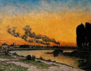 Sun putting in Ivry by Armand Guillaumin, hand-painted oil painting reproduction