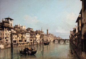 Arno in Florence by Bernardo Bellotto, hand-painted oil painting reproduction