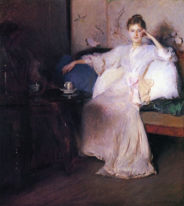 Arrangement in Pink and Gray by Edmund Tarbell, hand-painted oil painting reproduction