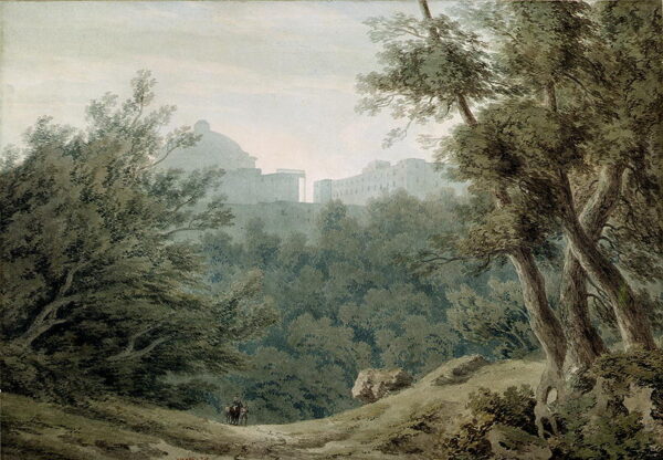 Arriccia near Albano by John Robert Cozens, hand-painted oil painting reproduction