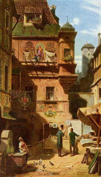 Art And Science by Carl Spitzweg, hand-painted oil reproduction