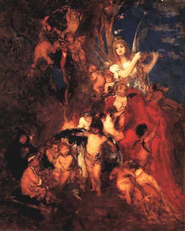 Art and its Spirits by Nikolaos Gyzis, hand-painted oil painting reproduction