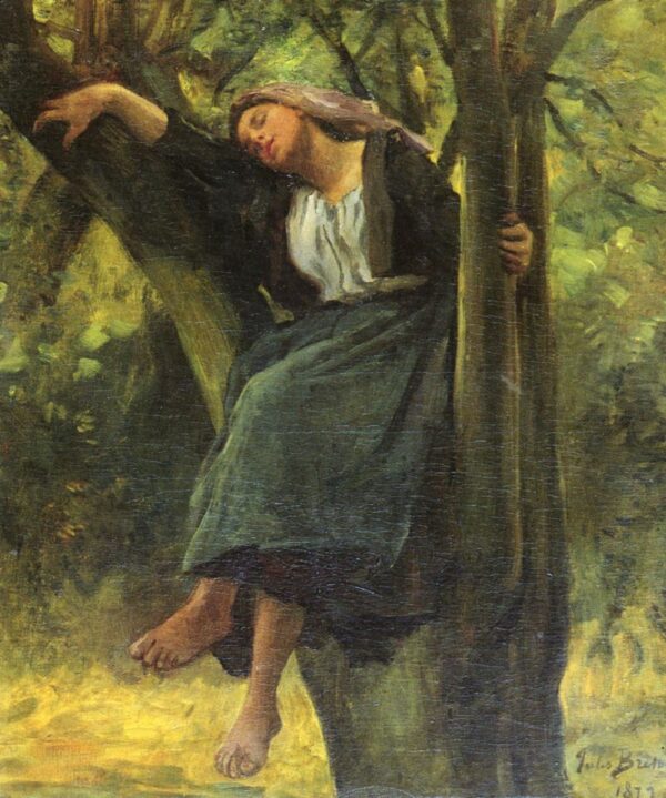 Asleep In The Woods by Jules Breton, hand-painted oil painting reproduction
