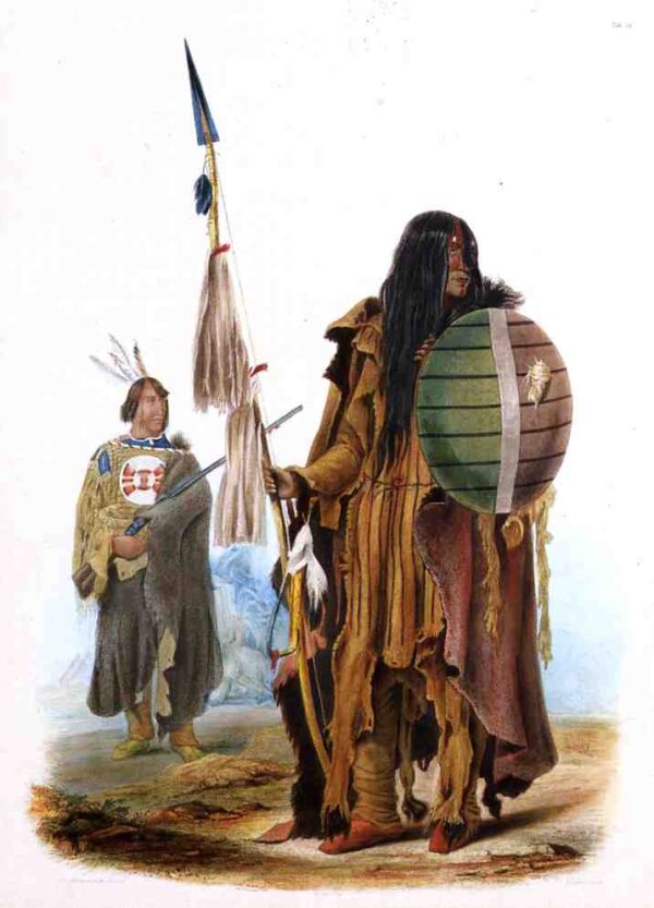 Assiniboin Indians by Karl Bodmer, hand-painted oil painting reproduction