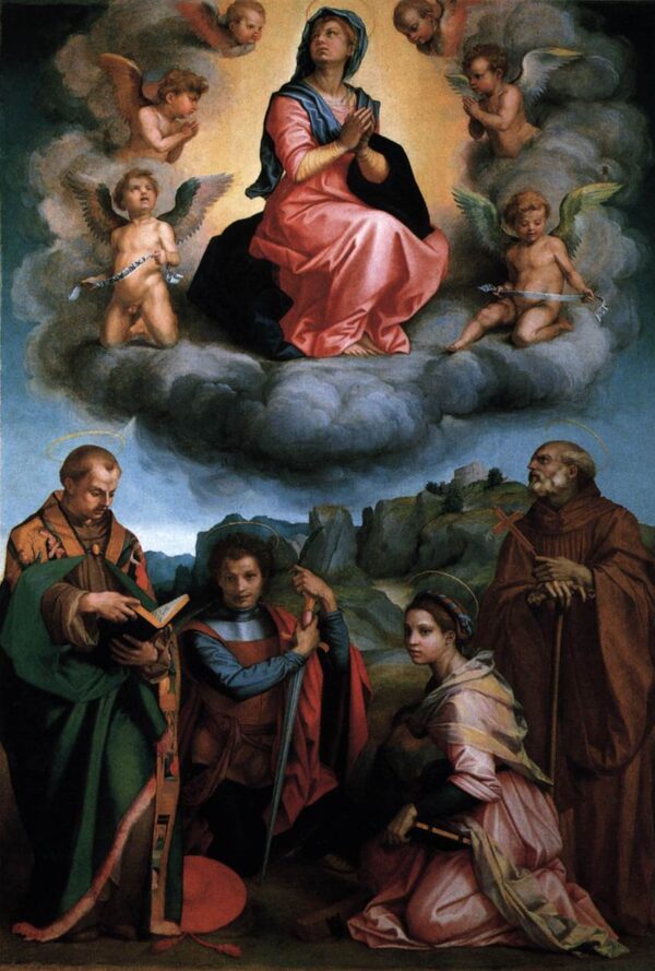 Assumption of the Virgin (Poppi Altarpiece) by Andrea del Sarto, hand-painted oil painting reproduction
