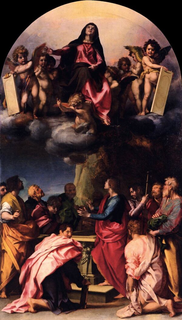 Assumption of the Virgin b by Andrea del Sarto, hand-painted oil painting reproduction