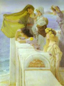 At Aphrodite’s Cradle by Lawrence Alma-Tadema, hand-painted oil painting reproduction