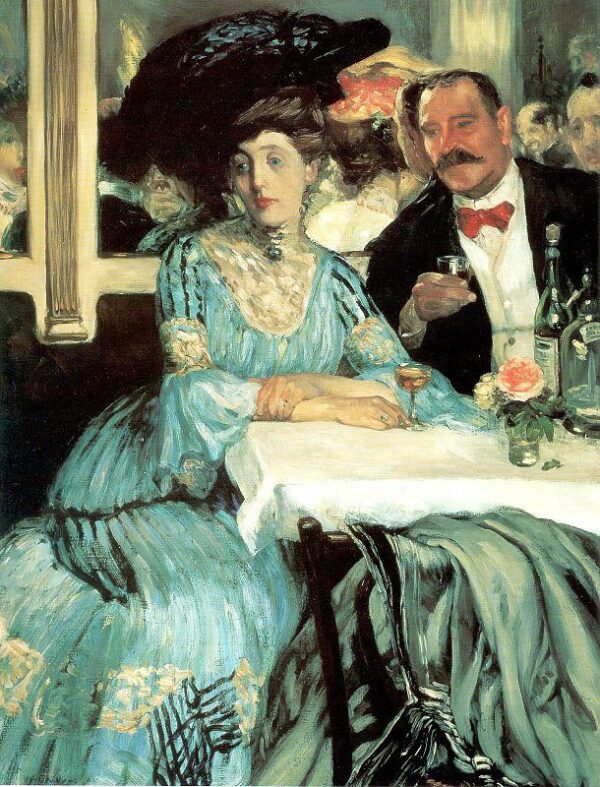 At Mouquin’s by William Glackens, hand-painted oil painting reproduction