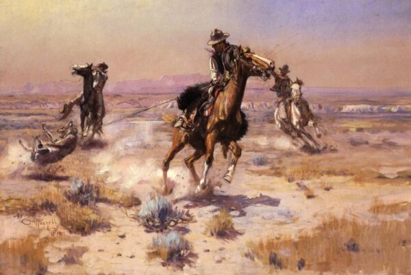 At Rope’s End by Charles Marion Russell, hand-painted oil painting reproduction