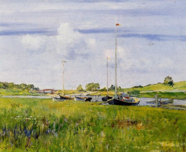 At The Boat Landing by William Merritt Chase, hand-painted oil painting reproduction