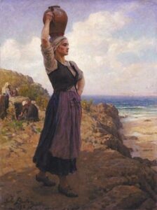 At The Fountain by Jules Breton, hand-painted oil painting reproduction