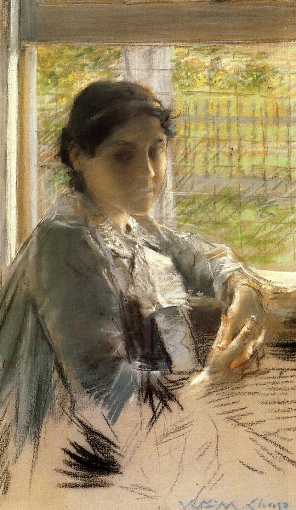At The Window by William Merritt Chase, hand-painted oil painting reproduction