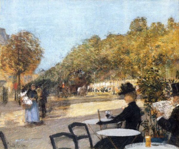 At the Cafe by Frederick Childe Hassam, hand-painted oil painting reproduction