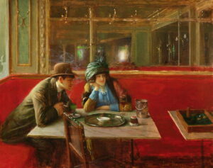 At the Cafe by Jean Béraud, hand-painted oil painting reproduction