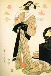At the Dressing Table by Kikugawa Eizan, hand-painted oil painting reproduction