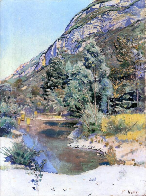 At the Foot of Mt. Saleve by Ferdinand Hodler, hand-painted oil painting reproduction