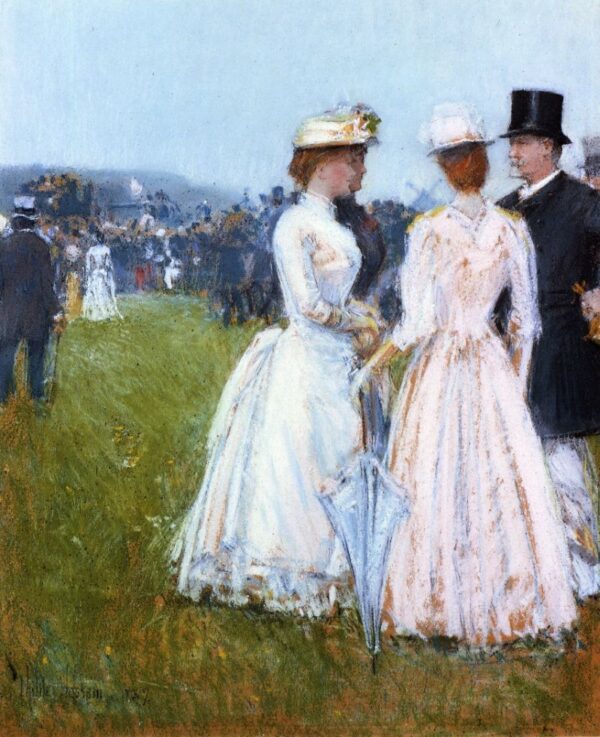 At the Grand Prix in Paris by Frederick Childe Hassam, hand-painted oil painting reproduction