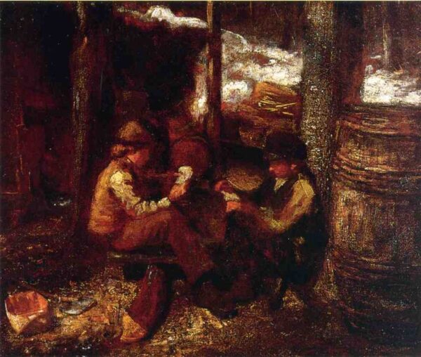 At the Maple Sugar Camp by Eastman Johnson, hand-painted oil painting reproduction