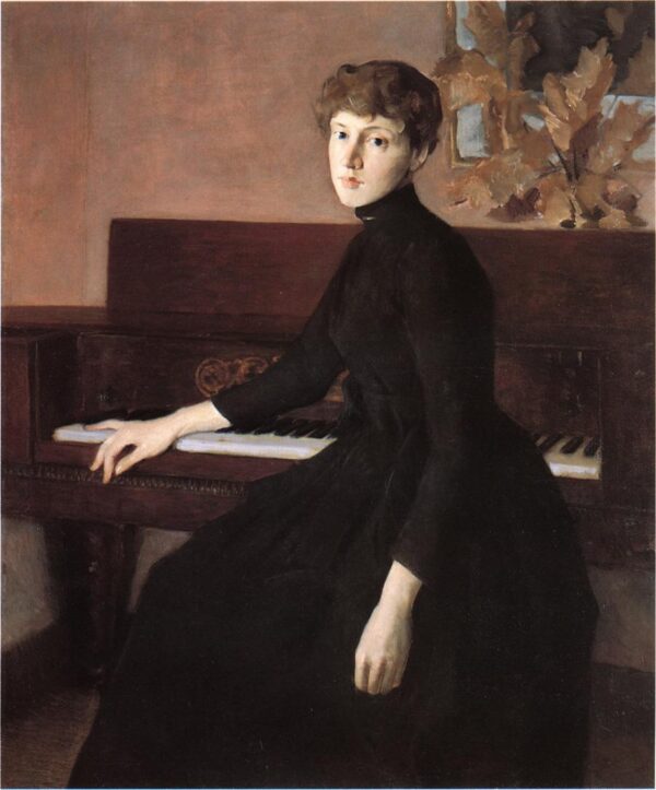 At the Piano by Julian Alden Weir, hand-painted oil painting reproduction