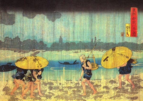 At the Shore of the Sumida River by Utagawa Kuniyoshi, hand-painted oil painting reproduction