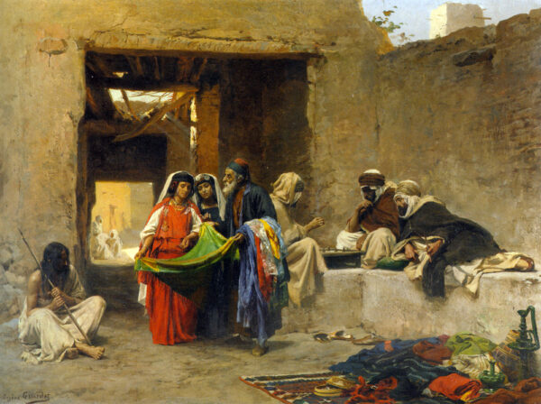 At the Souk by Eugene-Alexis Girardet, hand-painted oil painting reproduction