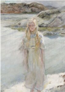 At the Water’s Edge by Christian Krohg, hand-painted oil painting reproduction
