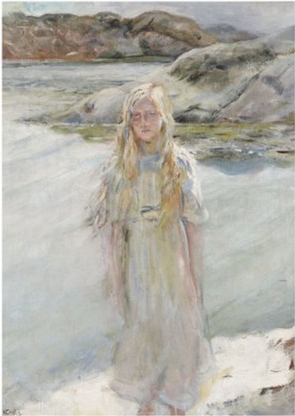 At the Water’s Edge by Christian Krohg, hand-painted oil reproduction