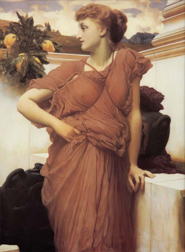 At the fountain orange by Lord Frederick Leighton, hand-painted oil painting reproduction