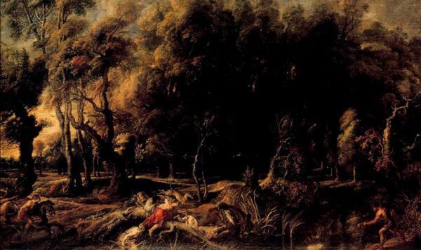 Atalanta and Meleagro hunting the javali of California by Peter Paul Rubens, hand-painted oil painting reproduction