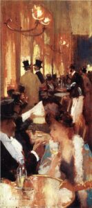 Au Cafe by Willard Metcalf, hand-painted oil painting reproduction