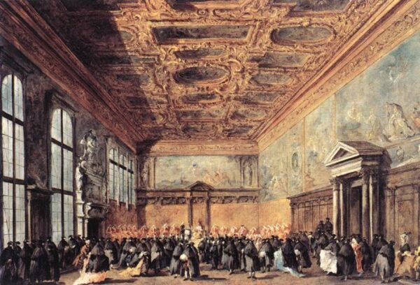 Audience Granted by the Doge by Francesco Guardi, hand-painted oil painting reproduction