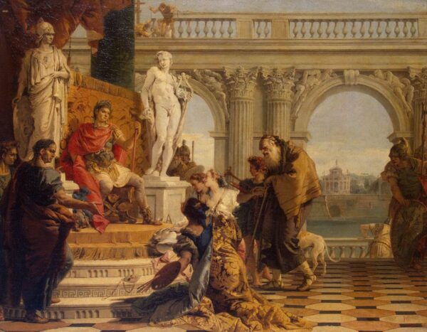 Maecenas Presenting the Liberal Arts to Emperor Augustus by Giovanni Battista Tiepolo, hand-painted oil painting reproduction