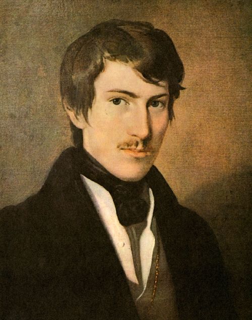 Austrian poet Nikolaus Lenau by Friedrich von Amerling, hand-painted oil reproduction