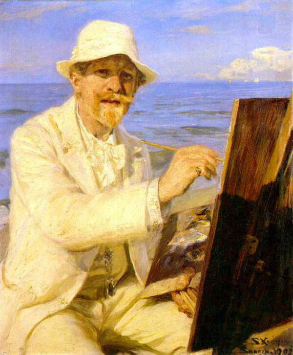 Autorretrato del pintor II by Peder Severin Krøyer, hand-painted oil painting reproduction