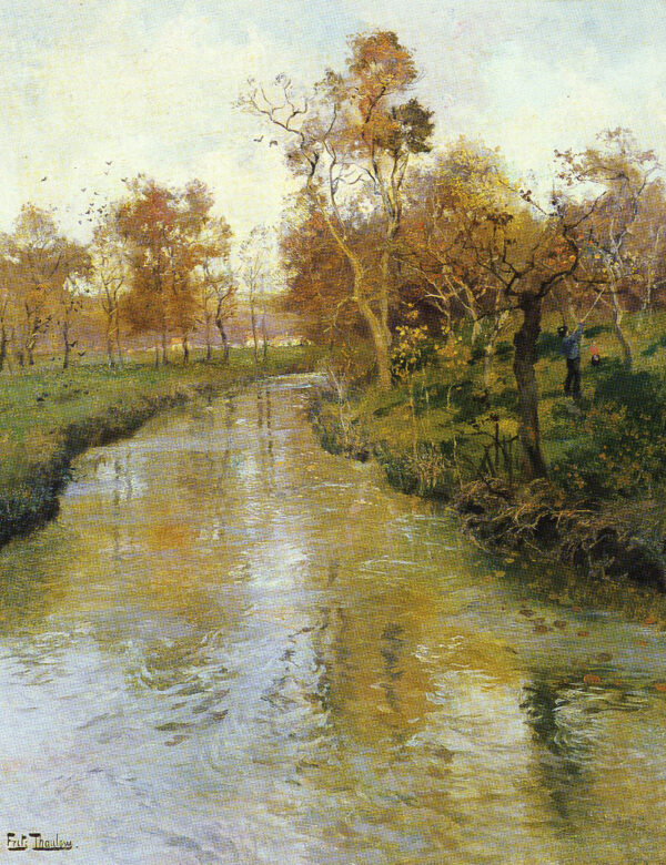 Autumn by Fritz Thaulow, hand-painted oil painting reproduction