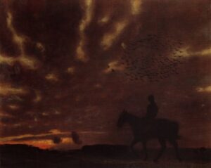 Autumn Evening by Franz von Stuck, hand-painted oil painting reproduction