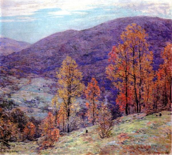 Autumn Glory by Willard Metcalf, hand-painted oil reproduction