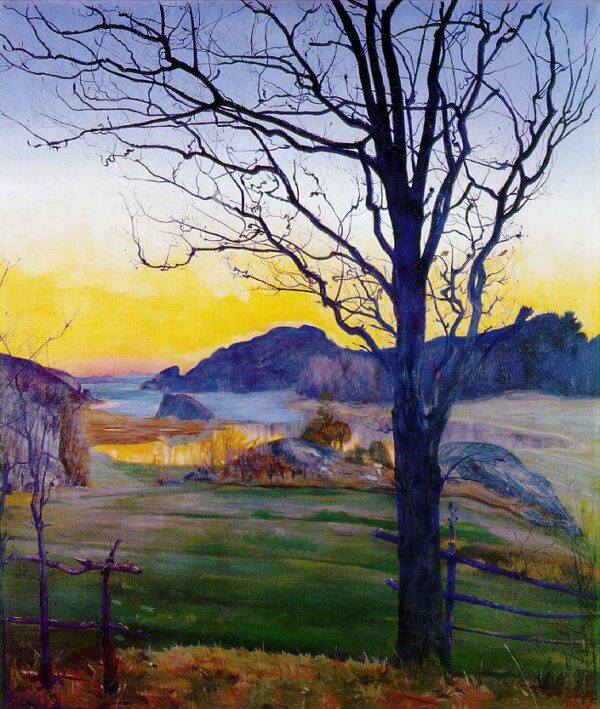Autumn Landscape by Harald Sohlberg, hand-painted oil painting reproduction