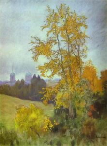 Autumn Landscape With A Church by Isaac Levitan, hand-painted oil painting reproduction