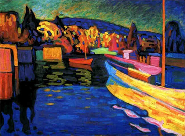 Autumn Landscape with Boats by Wassily Kandinsky, hand-painted oil painting reproduction