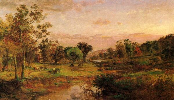 Autumn Pastoral by Jasper Francis Cropsey, hand-painted oil painting reproduction