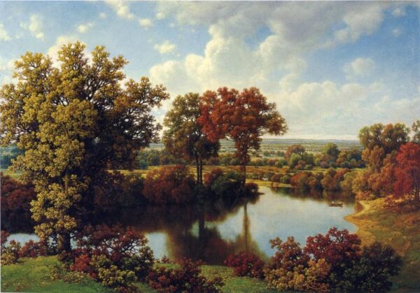 Autumn Reflections by William Mason Brown, hand-painted oil painting reproduction
