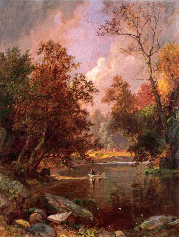 Autumn River Landscape by Jasper Francis Cropsey, hand-painted oil painting reproduction