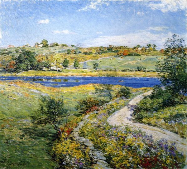Autumn Roadside by Willard Metcalf, hand-painted oil painting reproduction
