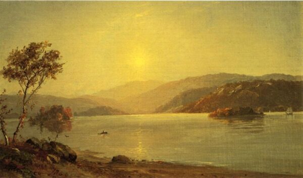 Autumn by the Lake by Jasper Francis Cropsey, hand-painted oil painting reproduction