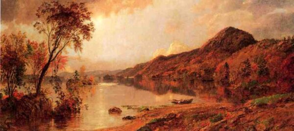Autumn by the Lake v by Jasper Francis Cropsey, hand-painted oil painting reproduction