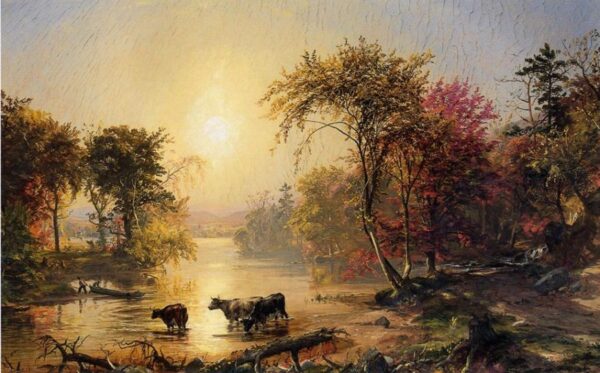 Autumn in America by Jasper Francis Cropsey, hand-painted oil painting reproduction