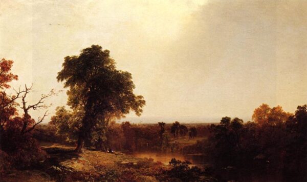 Autumnal River Landscape by John Frederick Kensett, hand-painted oil painting reproduction